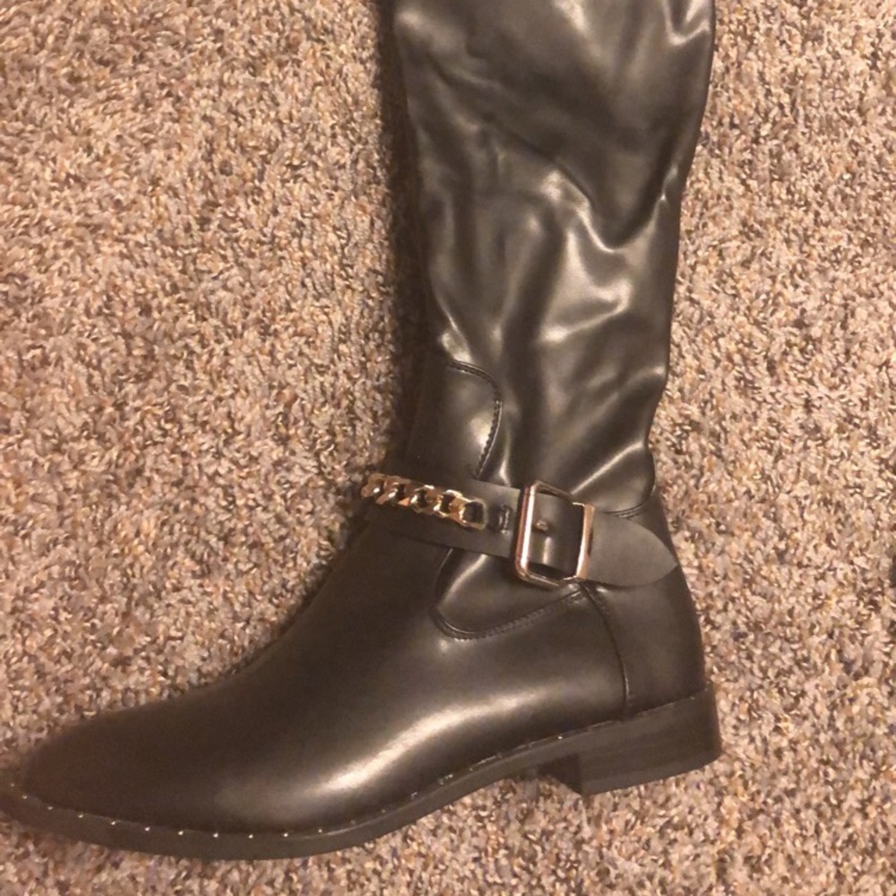 Black thigh high boots!